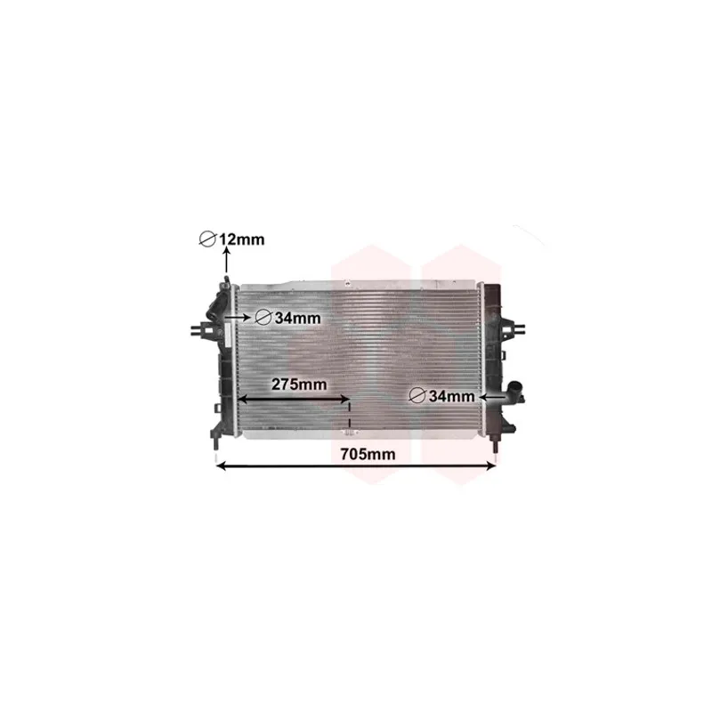 Radiateur, refroidissement du moteur VAN WEZEL 37002364