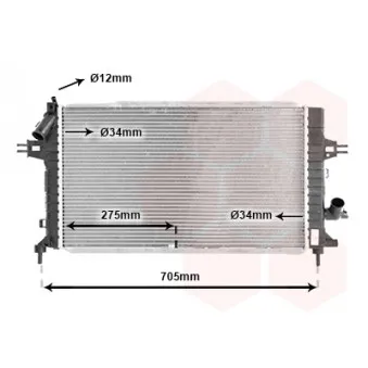 Radiateur, refroidissement du moteur VAN WEZEL 37002365