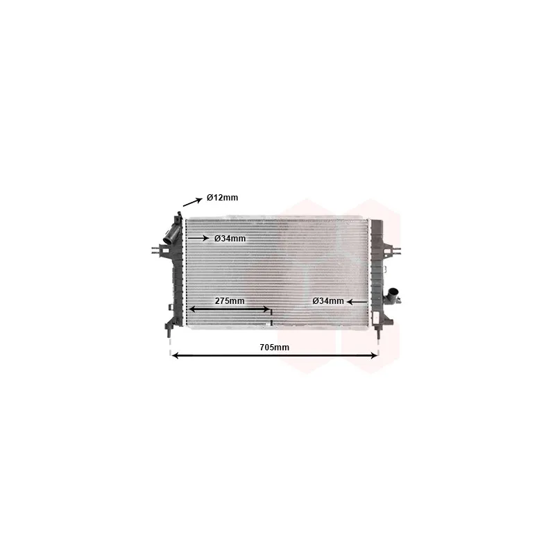 Radiateur, refroidissement du moteur VAN WEZEL 37002365