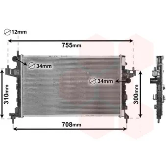 Radiateur, refroidissement du moteur VAN WEZEL 37002380