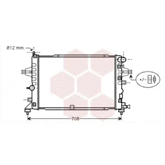 Radiateur, refroidissement du moteur VAN WEZEL 37002381