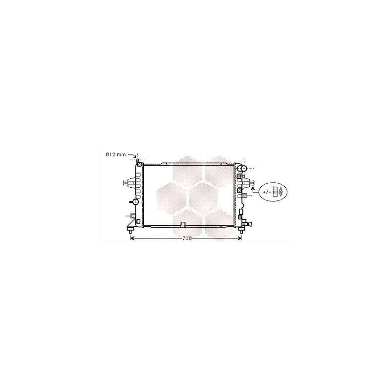 Radiateur, refroidissement du moteur VAN WEZEL 37002381