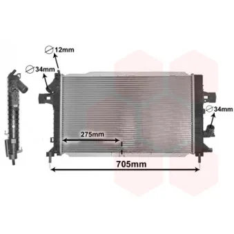 Radiateur, refroidissement du moteur VAN WEZEL 37002383