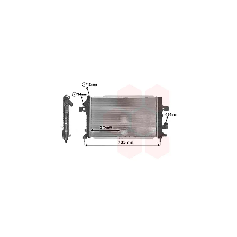 Radiateur, refroidissement du moteur VAN WEZEL 37002383