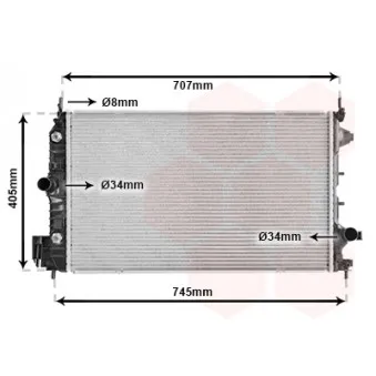 Radiateur, refroidissement du moteur VAN WEZEL 37002388