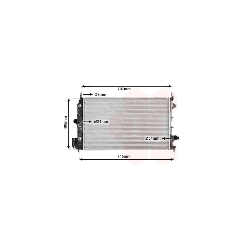 Radiateur, refroidissement du moteur VAN WEZEL 37002388