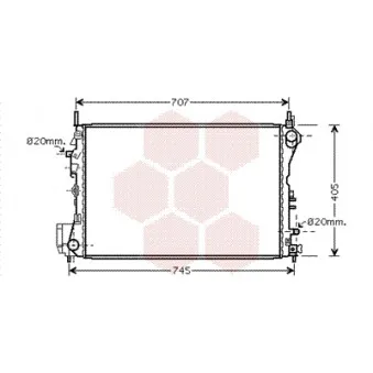 Radiateur, refroidissement du moteur VAN WEZEL 37002395