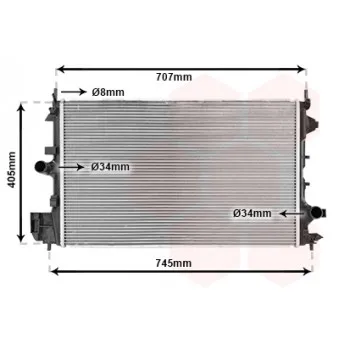 Radiateur, refroidissement du moteur VAN WEZEL 37002396