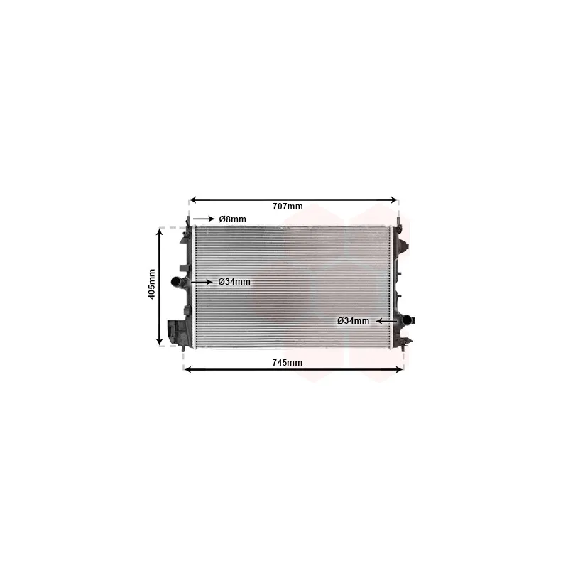 Radiateur, refroidissement du moteur VAN WEZEL 37002396
