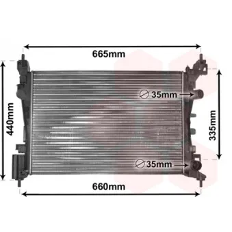 Radiateur, refroidissement du moteur VAN WEZEL 37002408