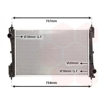 Radiateur, refroidissement du moteur VAN WEZEL 37002423
