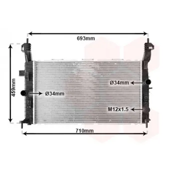 Radiateur, refroidissement du moteur VAN WEZEL 37002431