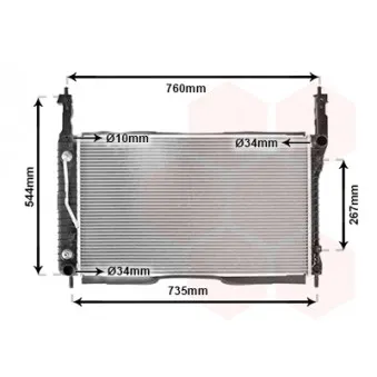 Radiateur, refroidissement du moteur VAN WEZEL 37002432