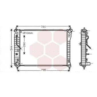 Radiateur, refroidissement du moteur VAN WEZEL 37002434