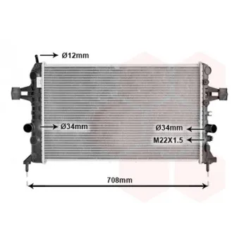 Radiateur, refroidissement du moteur VAN WEZEL 37002440