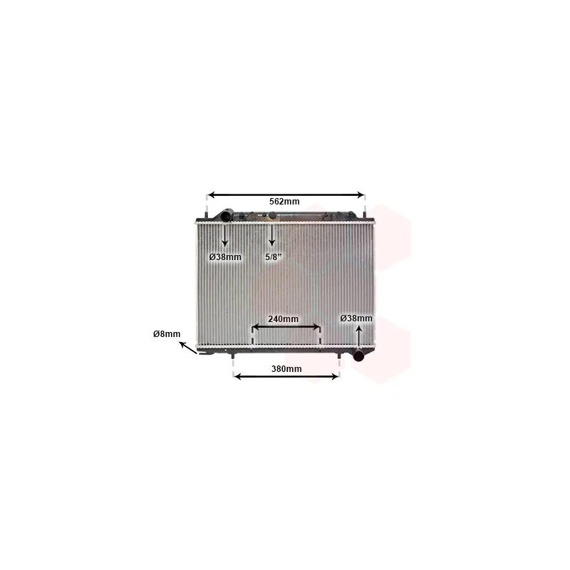 Radiateur, refroidissement du moteur VAN WEZEL 37002441