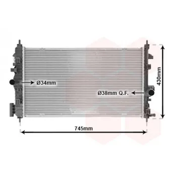 Radiateur, refroidissement du moteur VAN WEZEL 37002468
