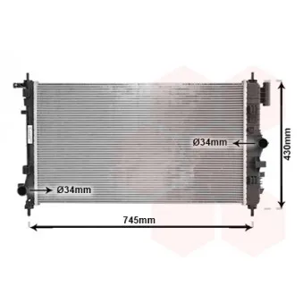 Radiateur, refroidissement du moteur VAN WEZEL 37002469