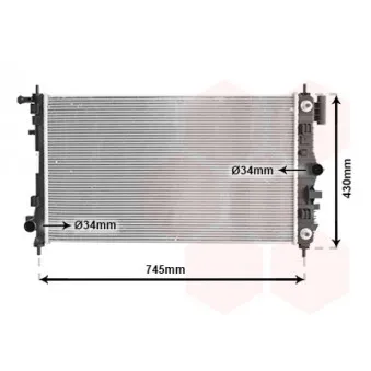 Radiateur, refroidissement du moteur VAN WEZEL 37002470