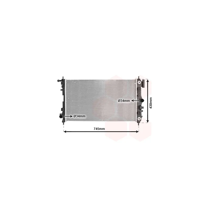 Radiateur, refroidissement du moteur VAN WEZEL 37002470