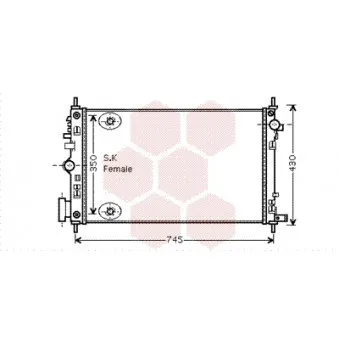 Radiateur, refroidissement du moteur VAN WEZEL 37002472