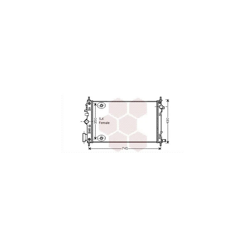 Radiateur, refroidissement du moteur VAN WEZEL 37002472