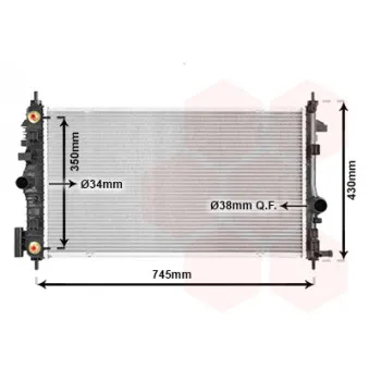 Radiateur, refroidissement du moteur VAN WEZEL 37002473