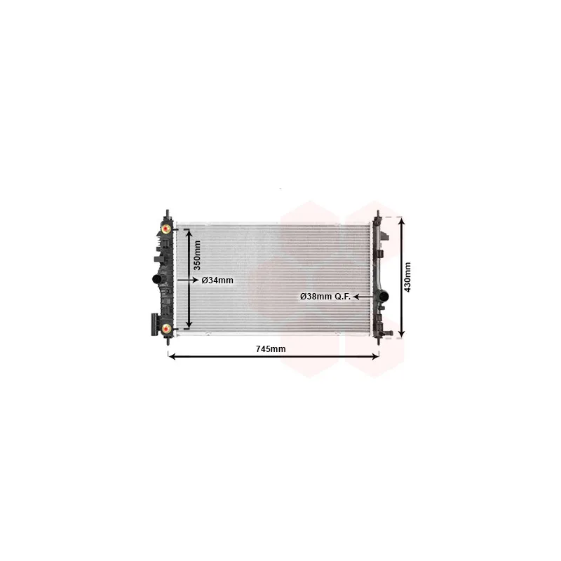 Radiateur, refroidissement du moteur VAN WEZEL 37002473