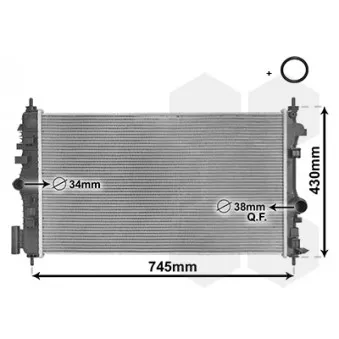 Radiateur, refroidissement du moteur VAN WEZEL 37002474