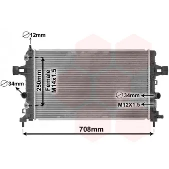 Radiateur, refroidissement du moteur VAN WEZEL 37002482