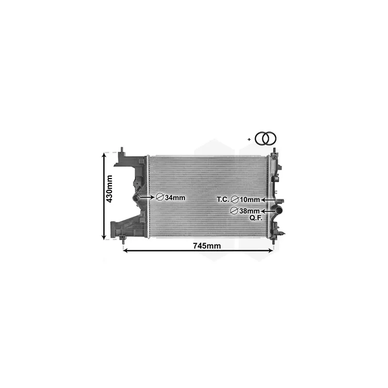 Radiateur, refroidissement du moteur VAN WEZEL 37002484