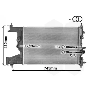 Radiateur, refroidissement du moteur VAN WEZEL 37002485