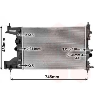Radiateur, refroidissement du moteur VAN WEZEL 37002486