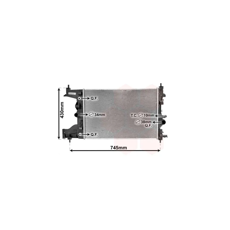 Radiateur, refroidissement du moteur VAN WEZEL 37002486