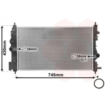 Radiateur, refroidissement du moteur VAN WEZEL 37002488