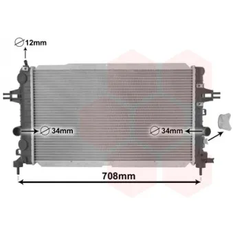 Radiateur, refroidissement du moteur VAN WEZEL 37002490
