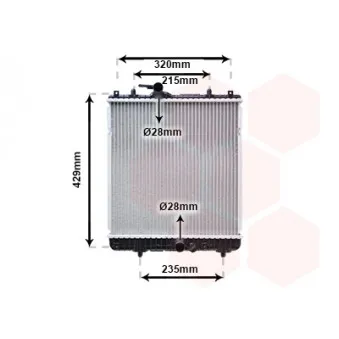Radiateur, refroidissement du moteur VAN WEZEL 37002542