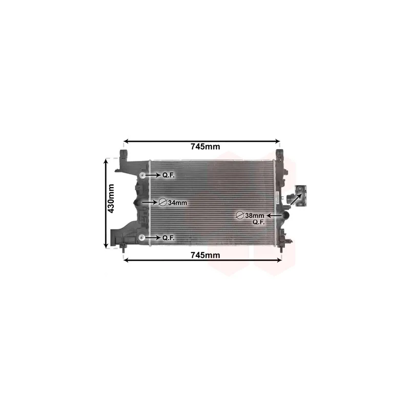 Radiateur, refroidissement du moteur VAN WEZEL 37002545