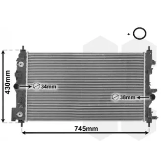 Radiateur, refroidissement du moteur VAN WEZEL 37002546