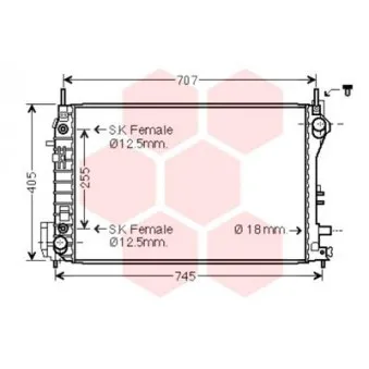 Radiateur, refroidissement du moteur VAN WEZEL 37002559