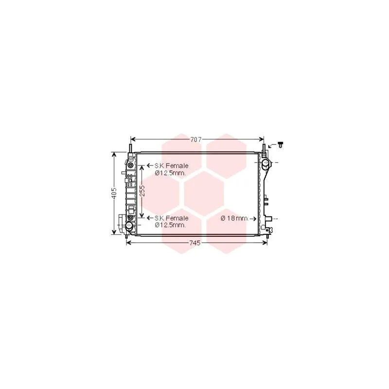 Radiateur, refroidissement du moteur VAN WEZEL 37002559