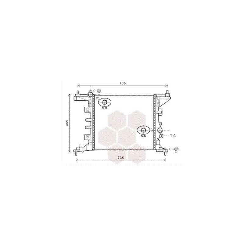 Radiateur, refroidissement du moteur VAN WEZEL 37002568