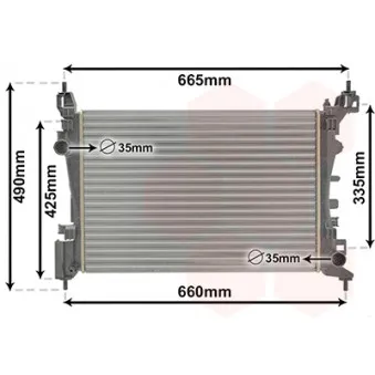 Radiateur, refroidissement du moteur VAN WEZEL 37002574