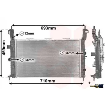 Radiateur, refroidissement du moteur VAN WEZEL 37002582