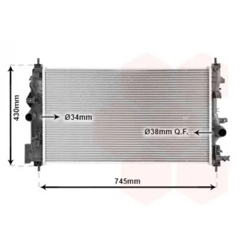 Radiateur, refroidissement du moteur VAN WEZEL 37002591