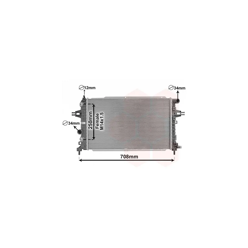 Radiateur, refroidissement du moteur VAN WEZEL 37002625