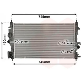 Radiateur, refroidissement du moteur VAN WEZEL 37002683