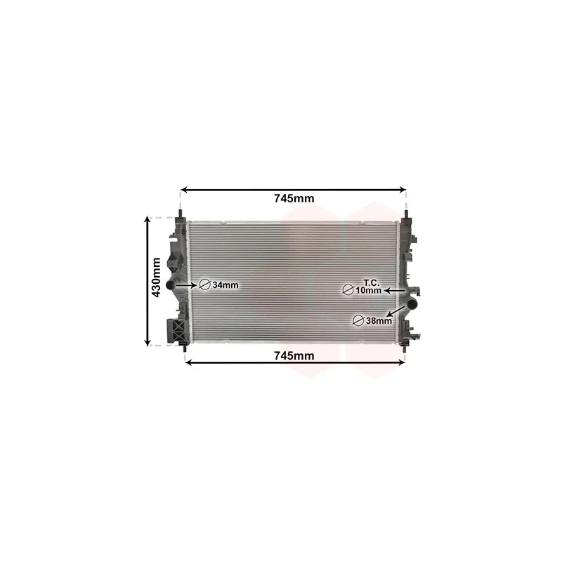 Radiateur, refroidissement du moteur VAN WEZEL 37002683