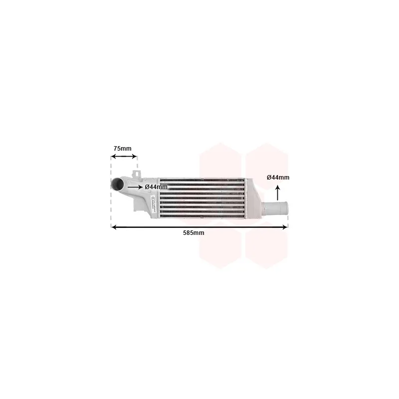Intercooler, échangeur VAN WEZEL 37004322