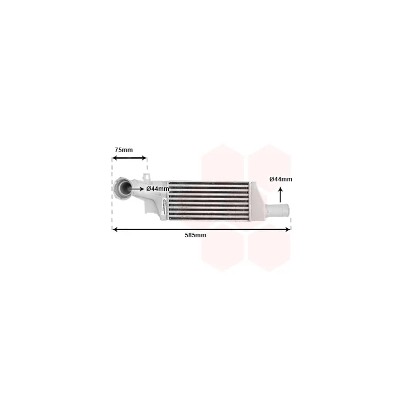 Intercooler, échangeur VAN WEZEL 37004404